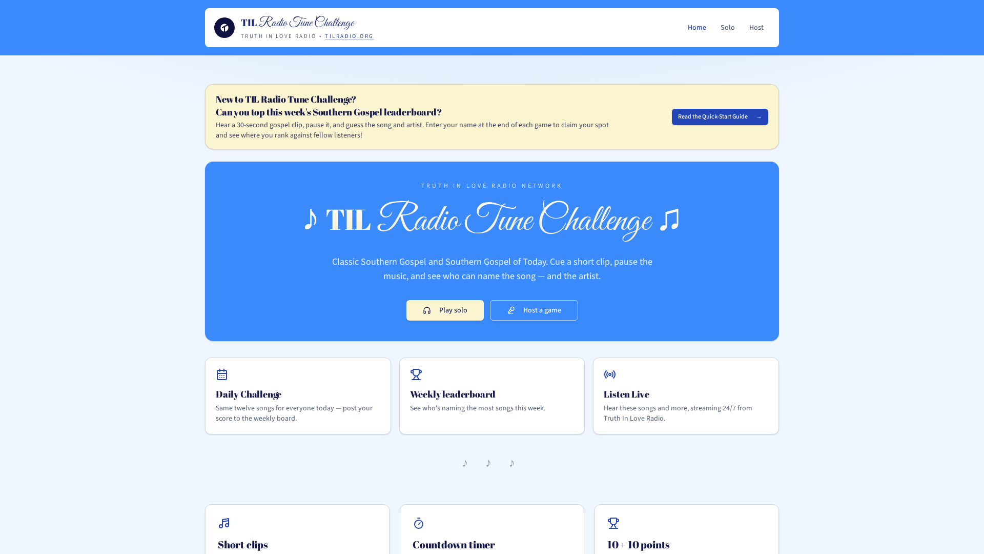 TIL Radio Tune Challenge preview artwork